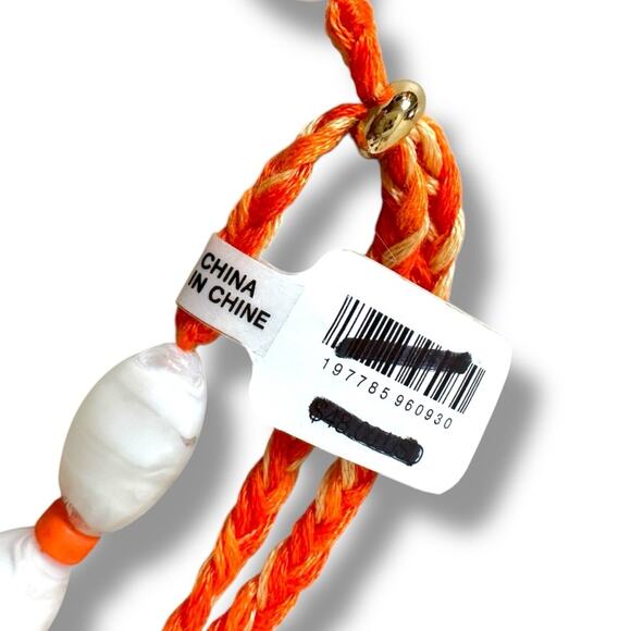 Free People Ariana Ost Easy Does It Pearl Cross Strand Necklace Bohemian Beach - Picture 12 of 15